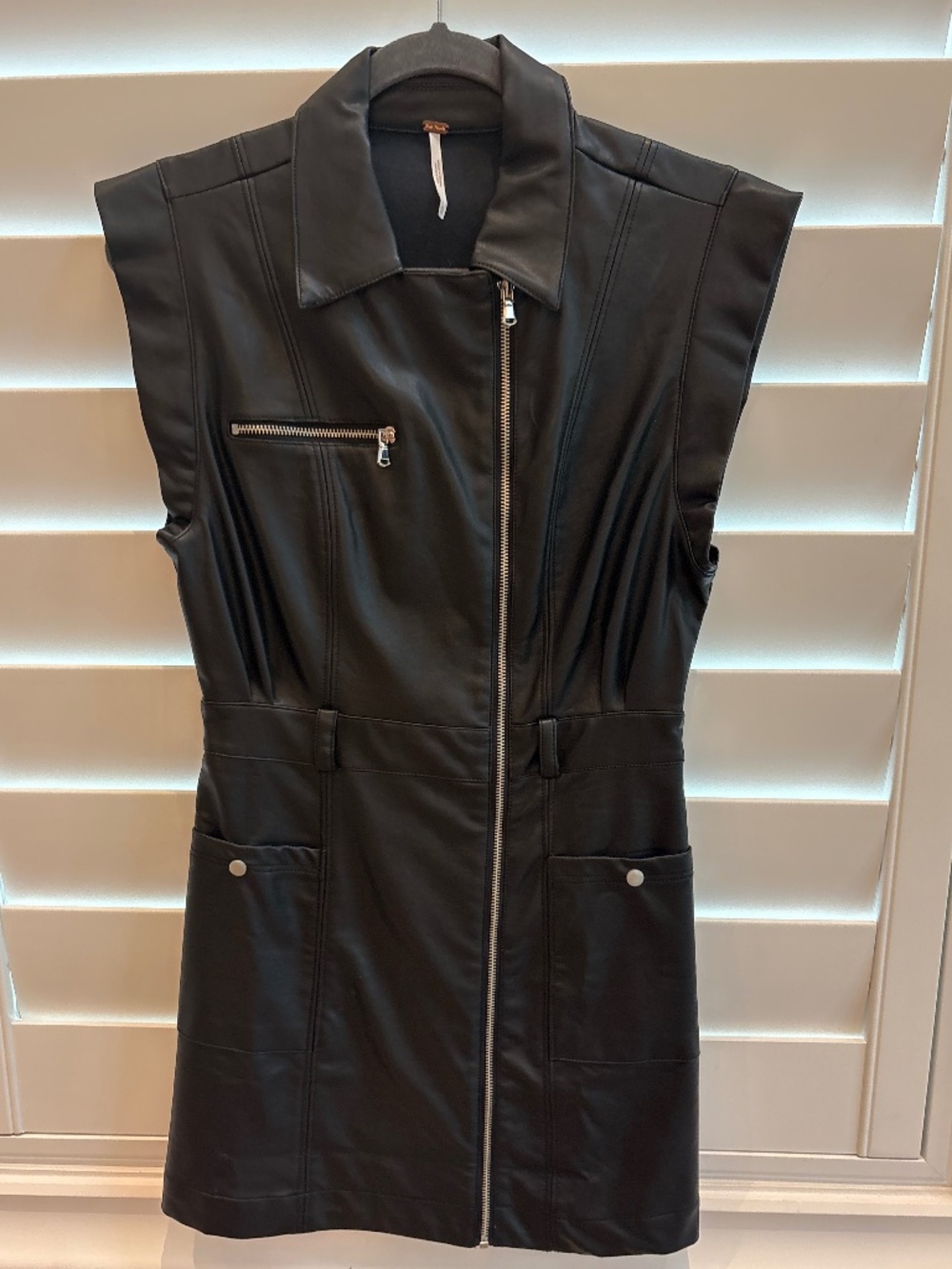 Free People Backstage Mini Faux Leather Dress- XS
